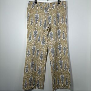 Ecru Women’s Rice Flat Front Easy Linen Blend Wide Leg Pants Size 14